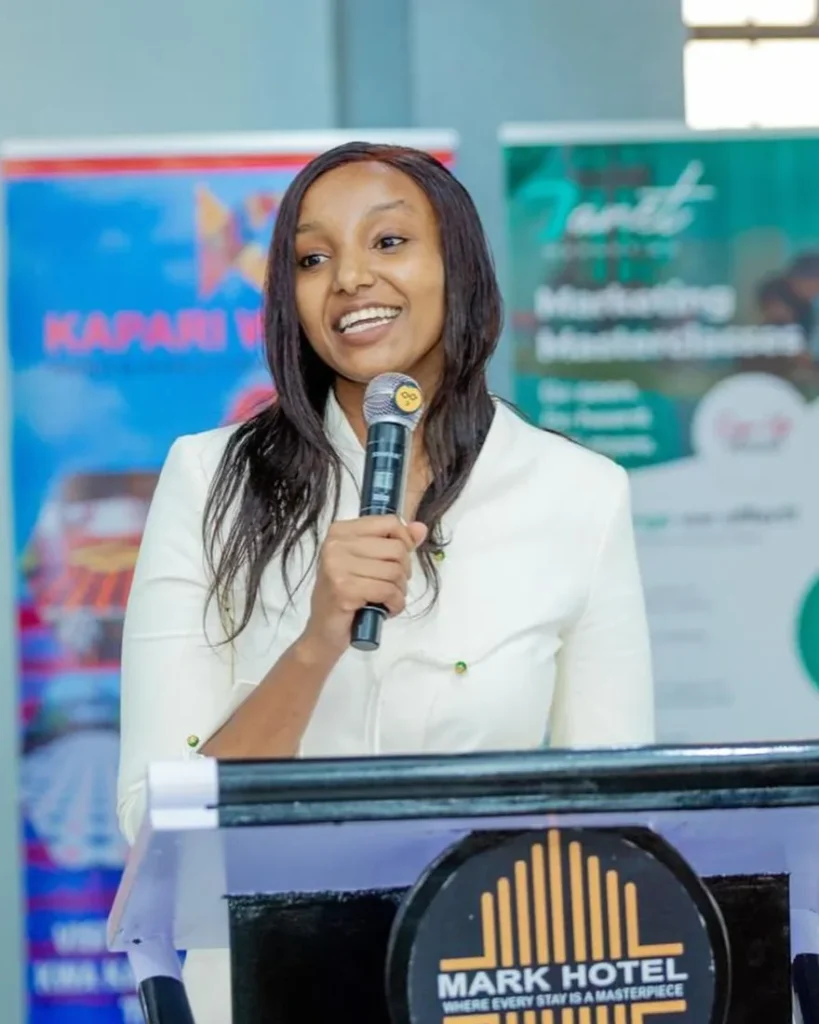 Speaker addressing a marketing masterclass at Mark Hotel